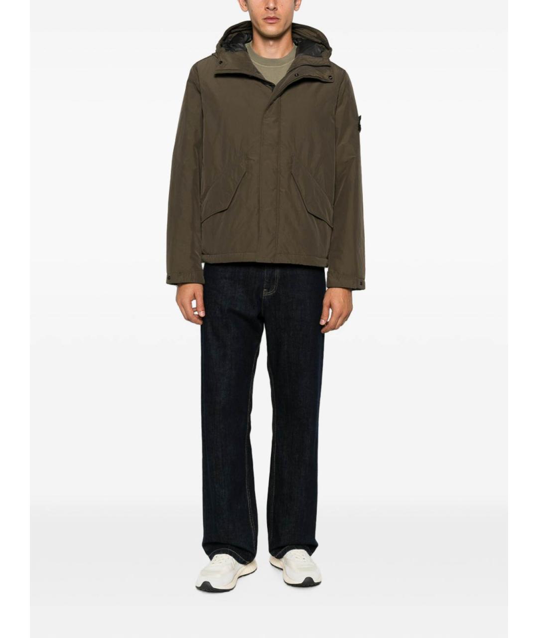 STONE ISLAND Коричневая полиэстеровая куртка, фото 5