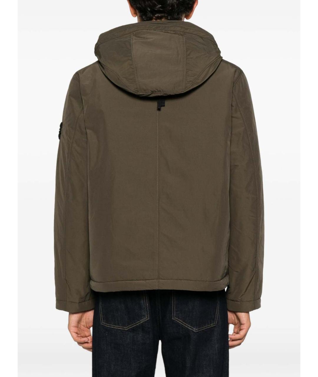 STONE ISLAND Коричневая полиэстеровая куртка, фото 3