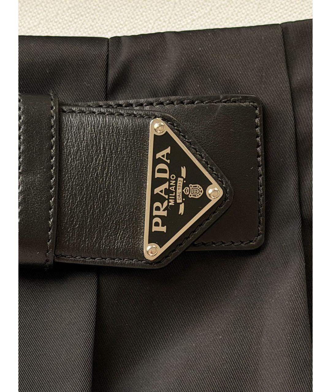 PRADA Черная нейлоновая юбка миди, фото 4