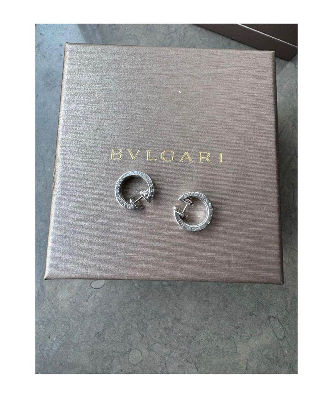BVLGARI Серебряные серьги из белого золота, фото 5