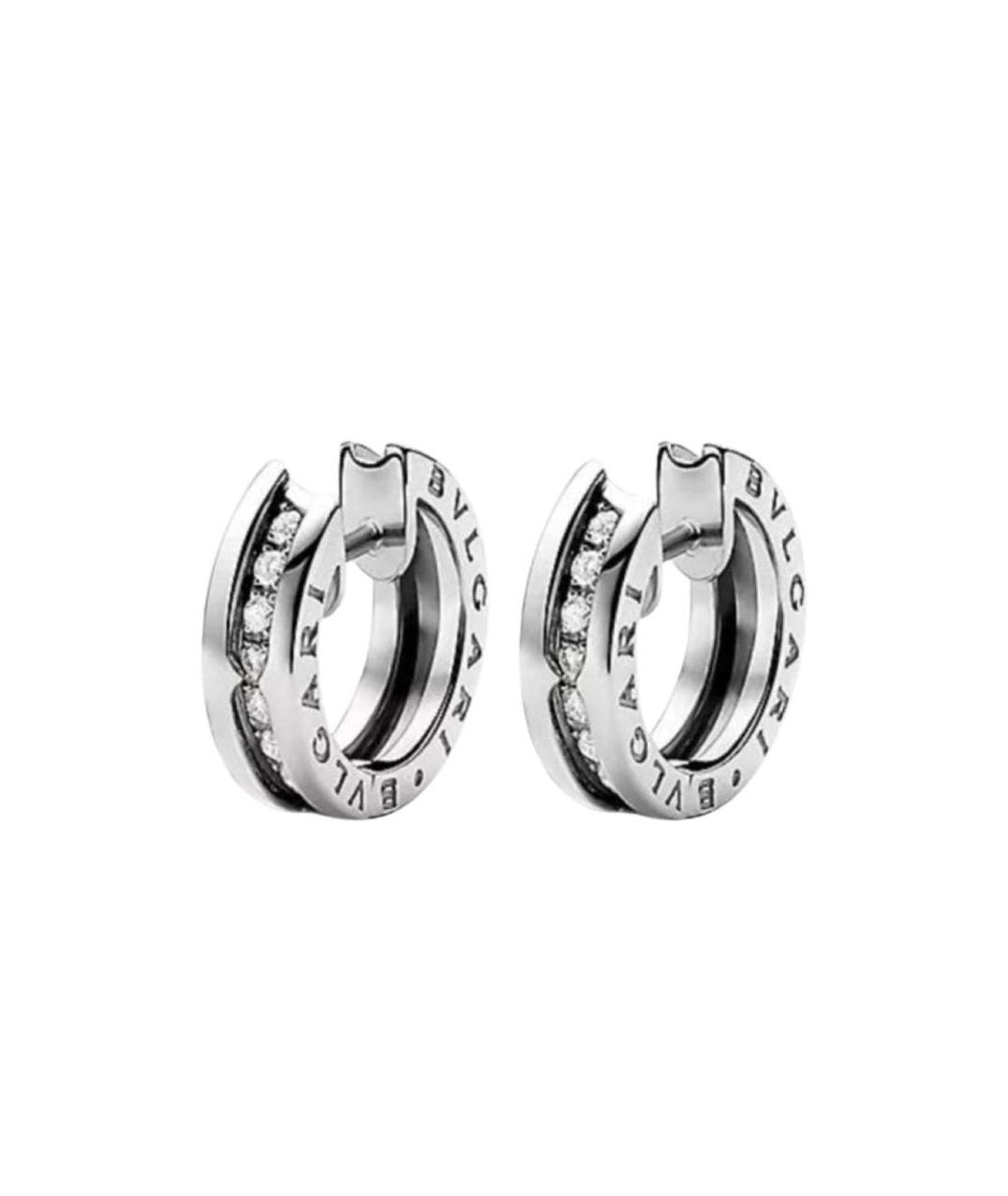 BVLGARI Серебряные серьги из белого золота, фото 7
