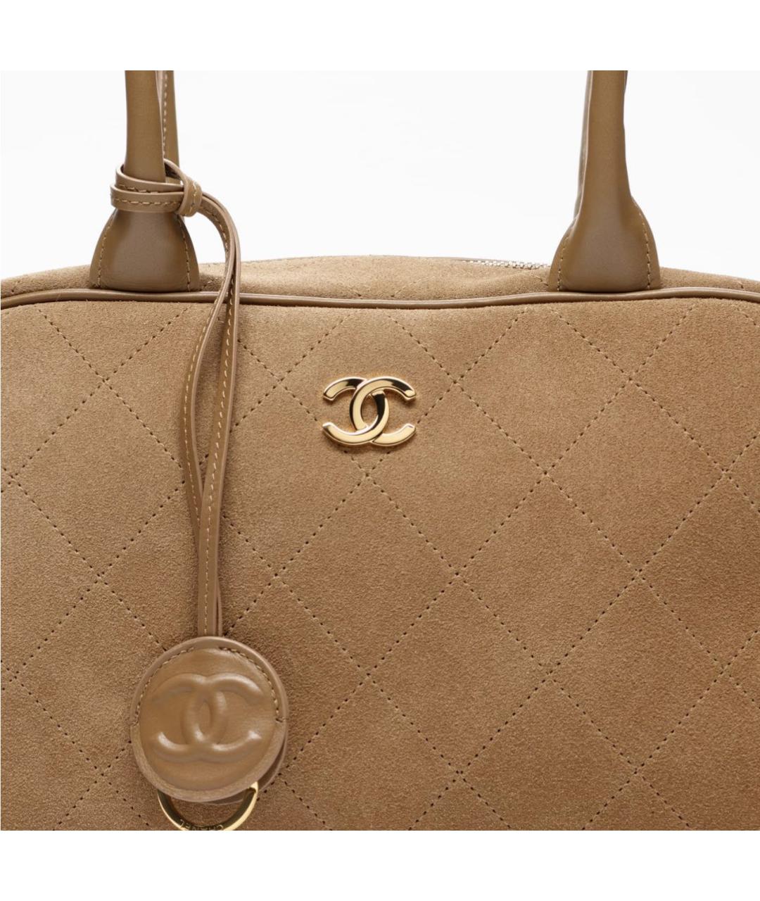 CHANEL Бежевая замшевая сумка через плечо, фото 4
