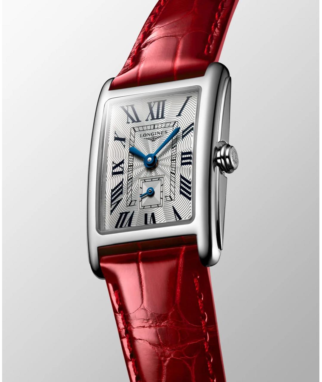 LONGINES Красные стальные часы, фото 5