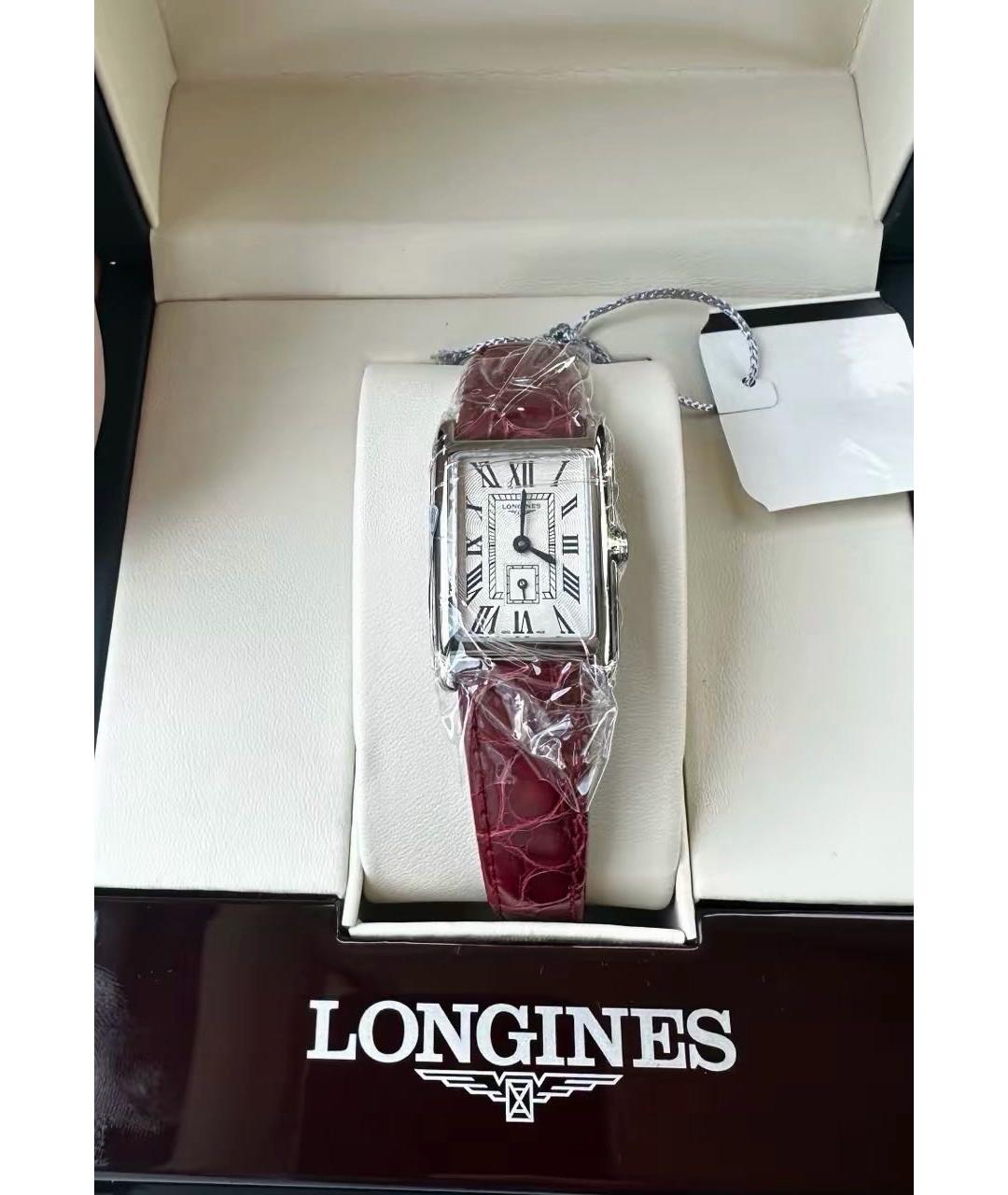 LONGINES Красные стальные часы, фото 7