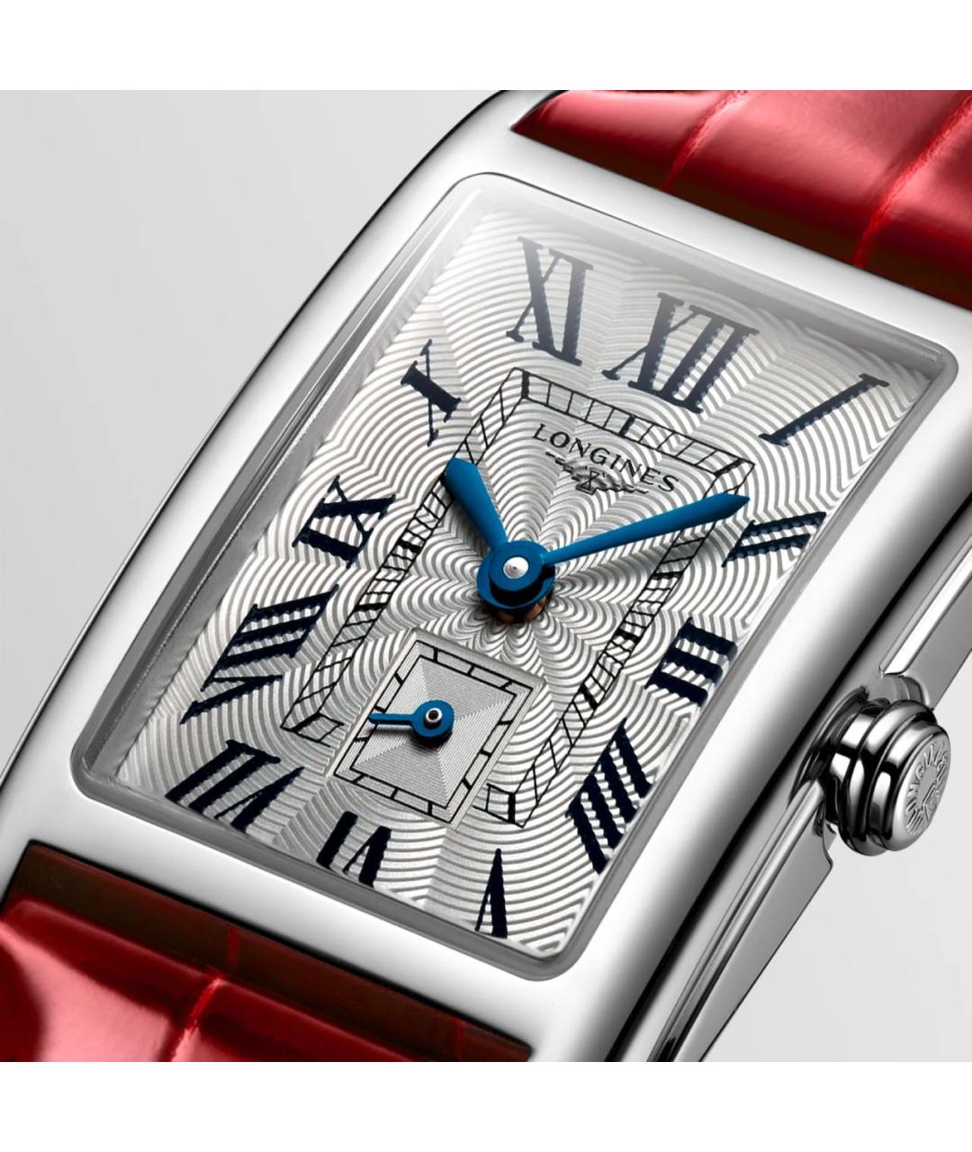 LONGINES Красные стальные часы, фото 4