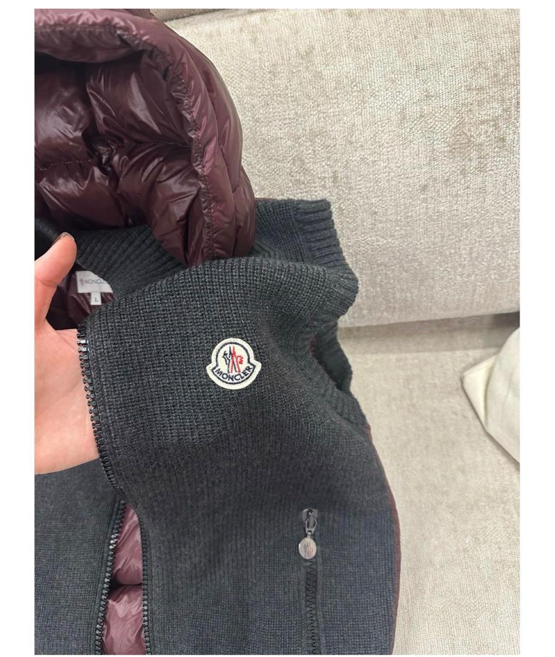MONCLER Серая шерстяная жилетка, фото 2