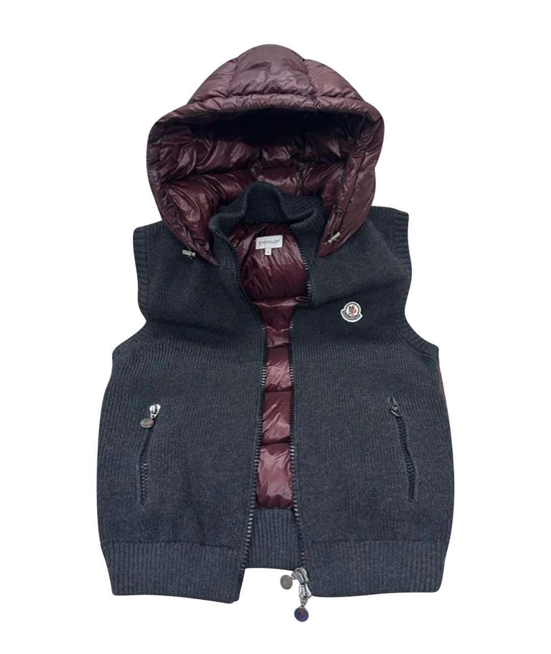 MONCLER Серая шерстяная жилетка, фото 1
