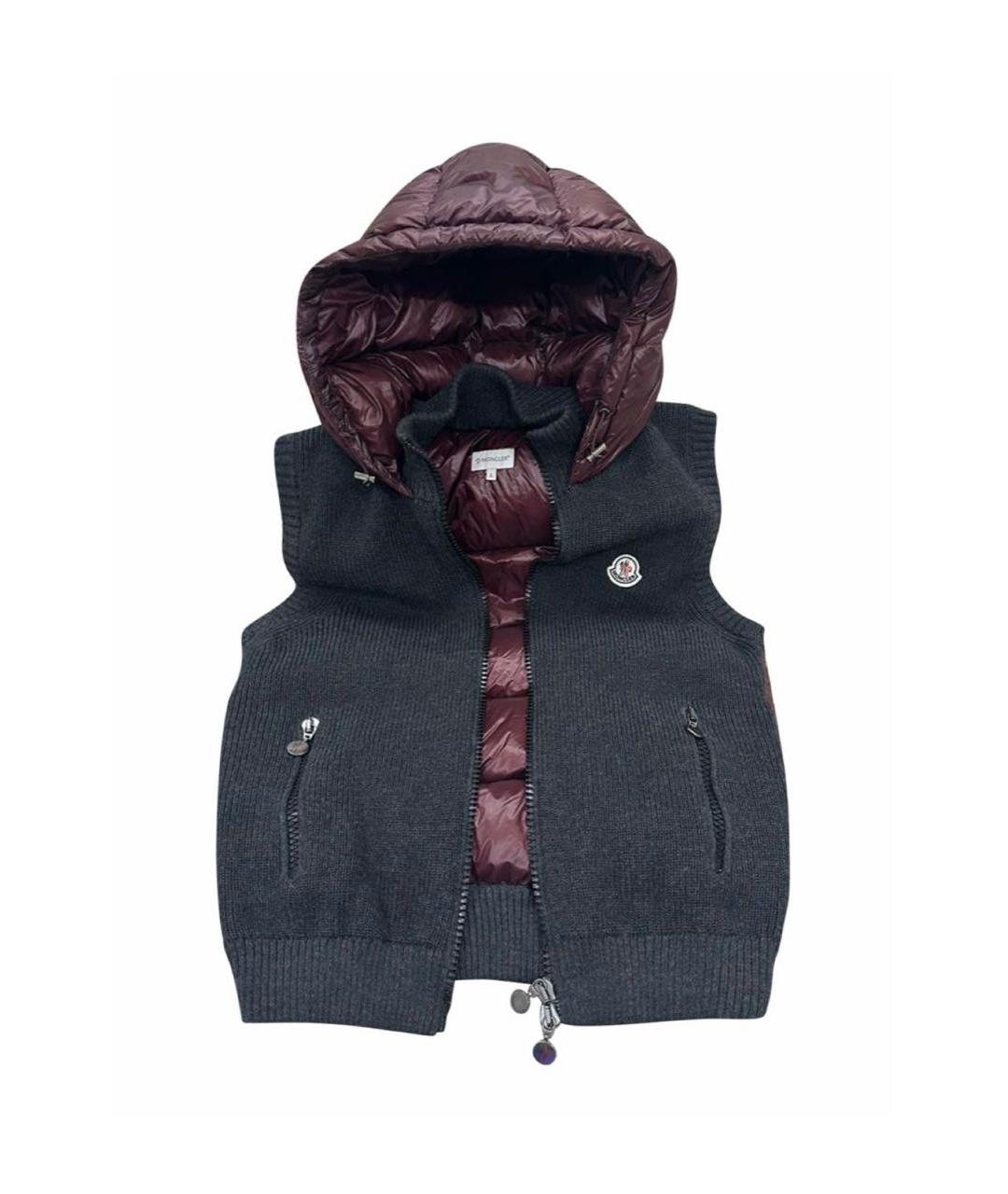 MONCLER Серая шерстяная жилетка, фото 8