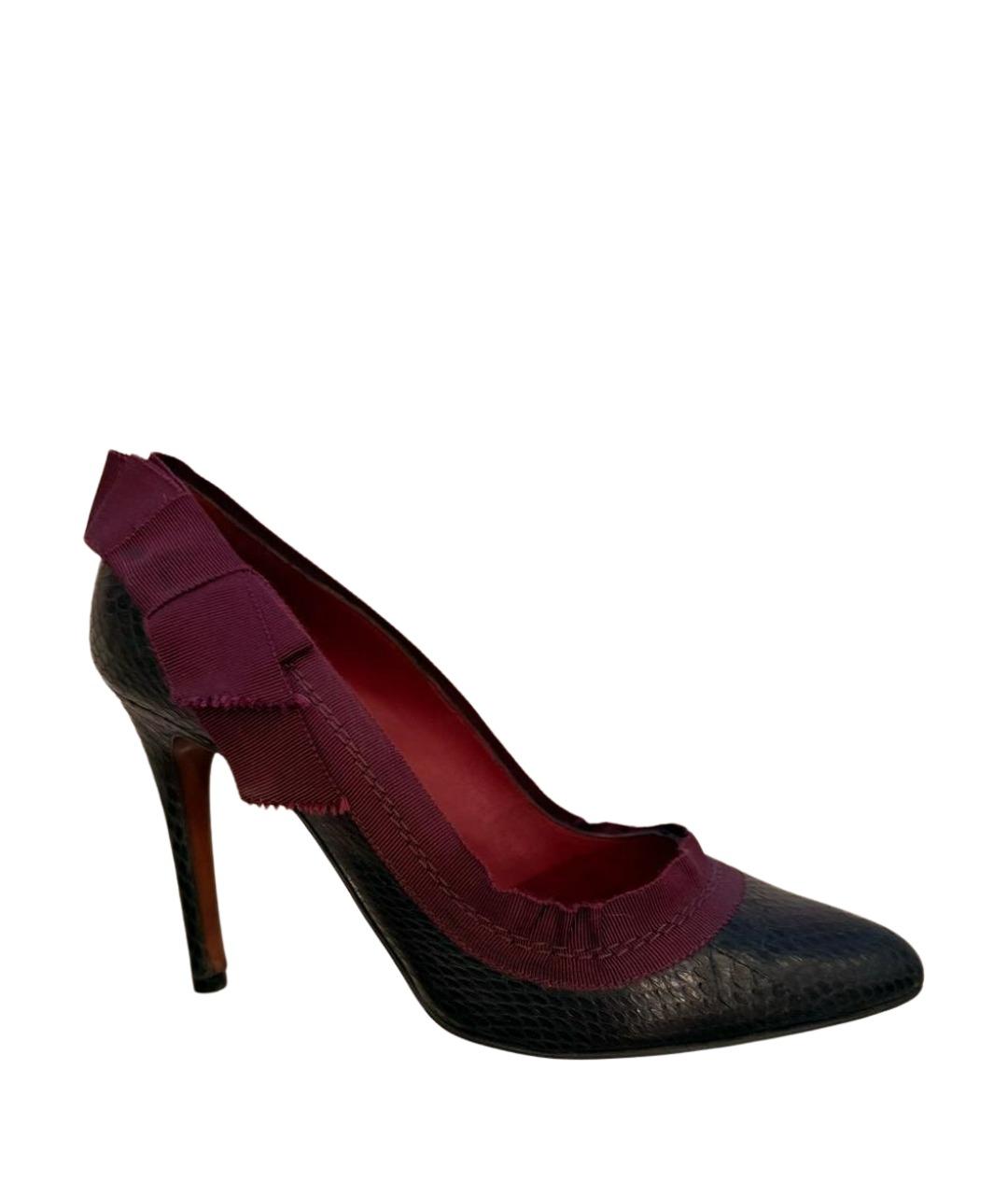 LANVIN Черные кожаные туфли, фото 6