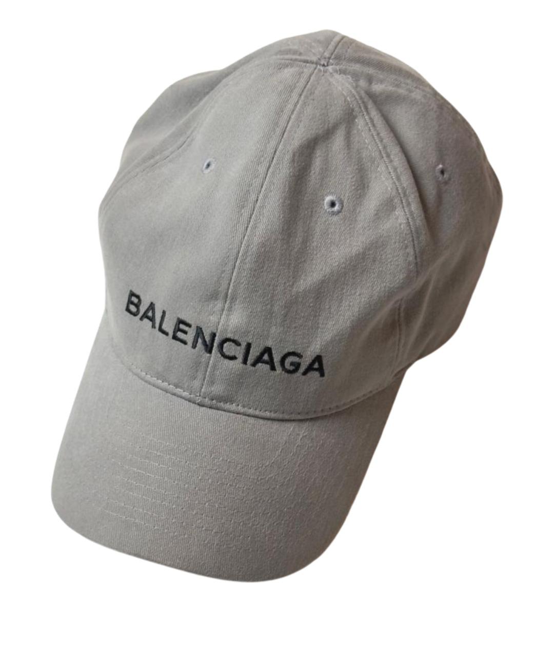 BALENCIAGA Антрацитовая хлопковая кепка/бейсболка, фото 1