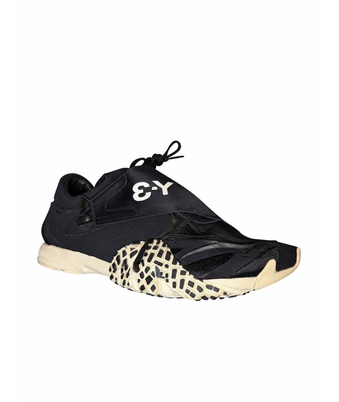 Y-3 Черные текстильные низкие кроссовки / кеды, фото 1
