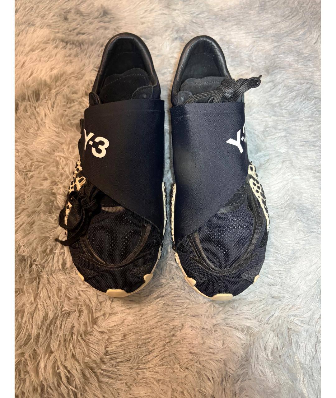 Y-3 Черные текстильные низкие кроссовки / кеды, фото 3
