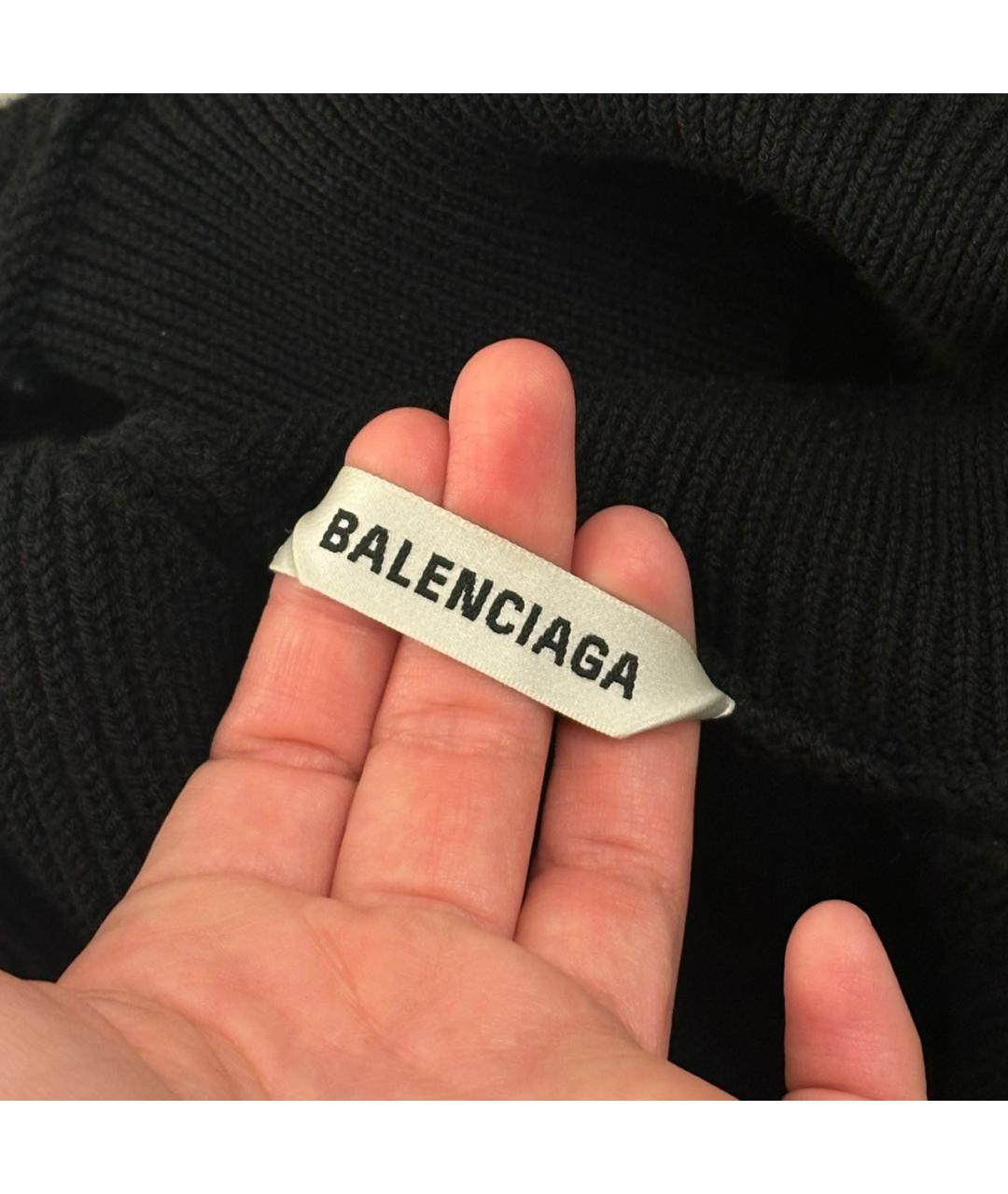 BALENCIAGA Черный шерстяной джемпер / свитер, фото 4