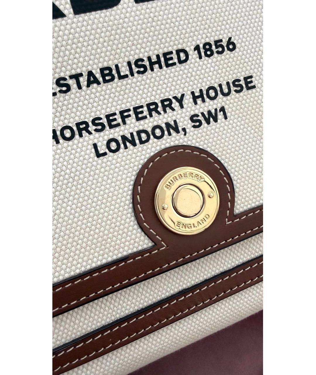BURBERRY Бежевая сумка через плечо из канвы, фото 6