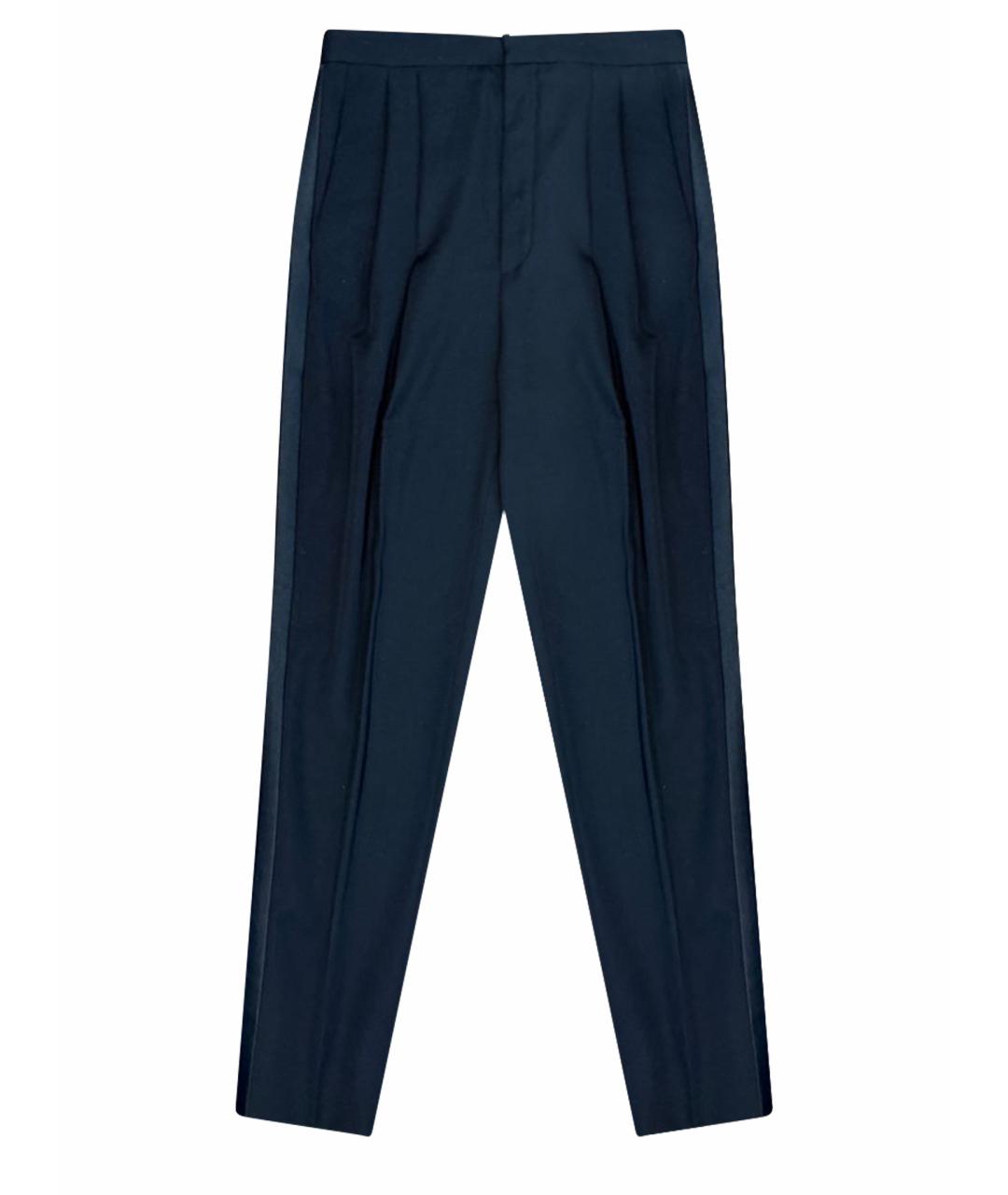 SAINT LAURENT Черные шерстяные прямые брюки, фото 1