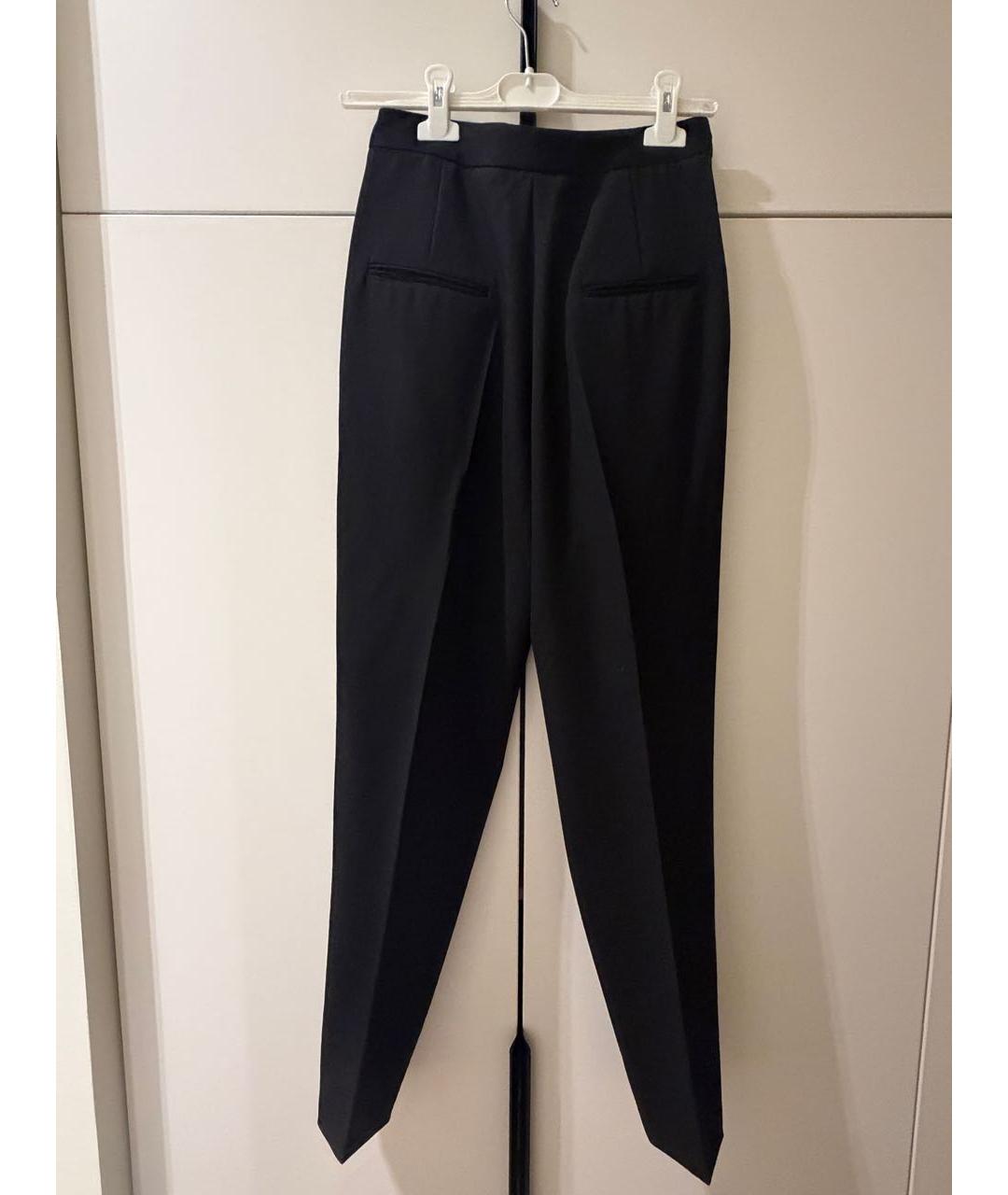 SAINT LAURENT Черные шерстяные прямые брюки, фото 2