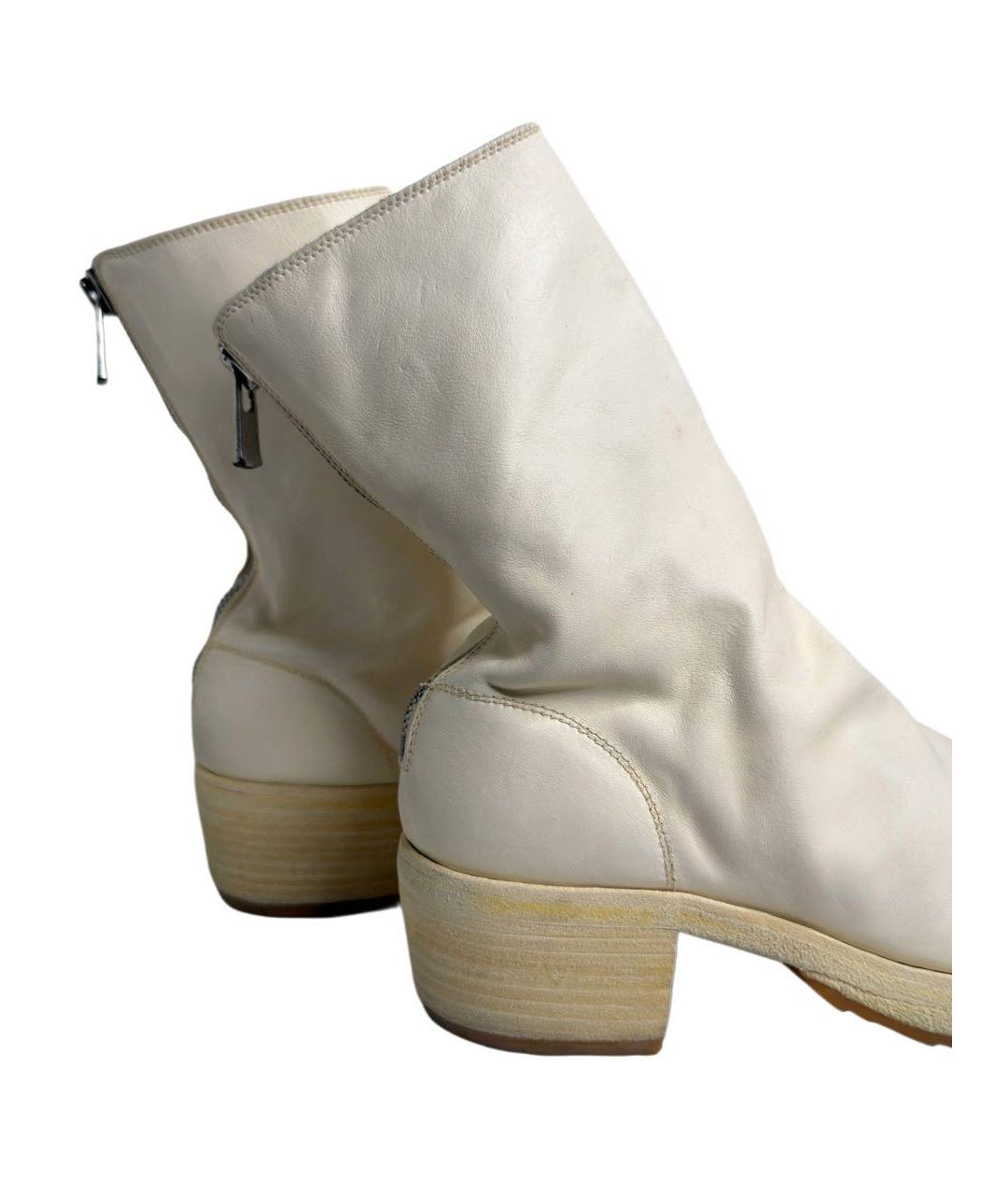 GUIDI Белые кожаные полусапоги, фото 4