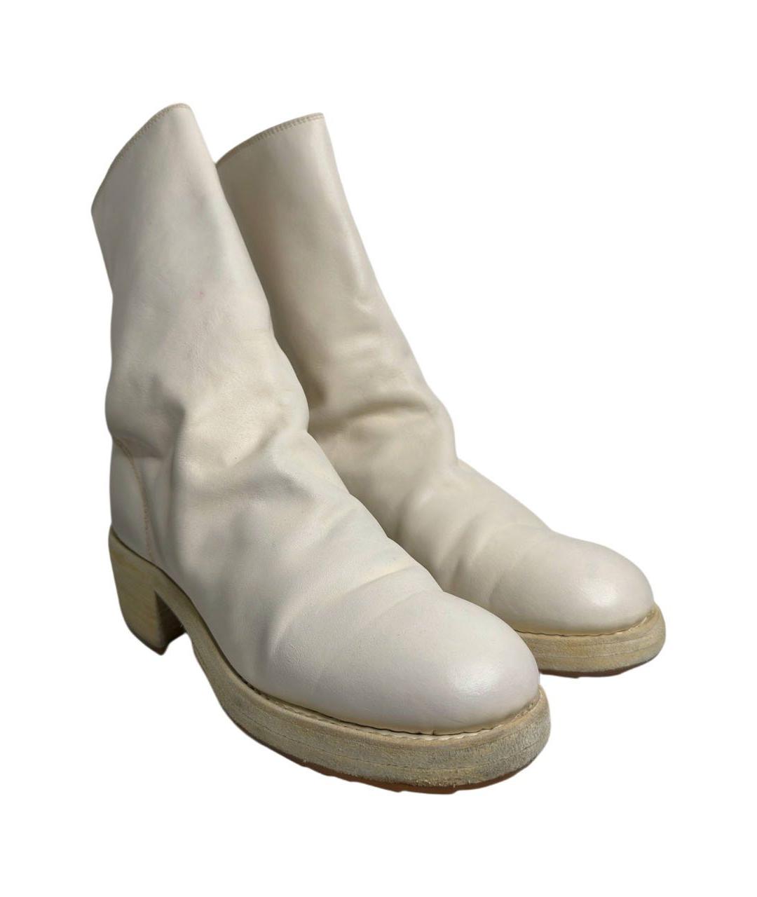 GUIDI Белые кожаные полусапоги, фото 3