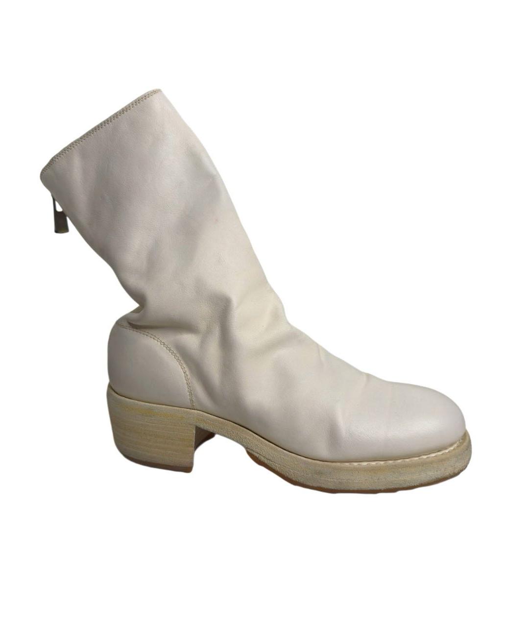 GUIDI Белые кожаные полусапоги, фото 9