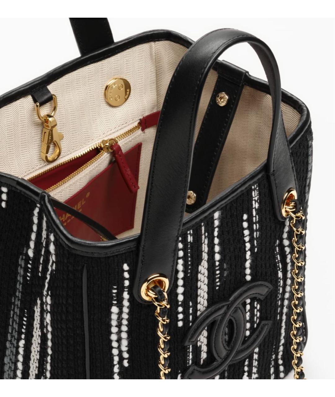 CHANEL Черная сумка тоут из канвы, фото 3