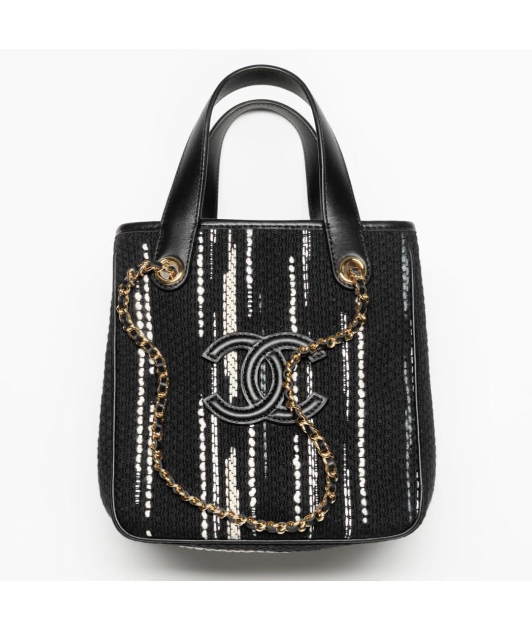 CHANEL Черная сумка тоут из канвы, фото 5