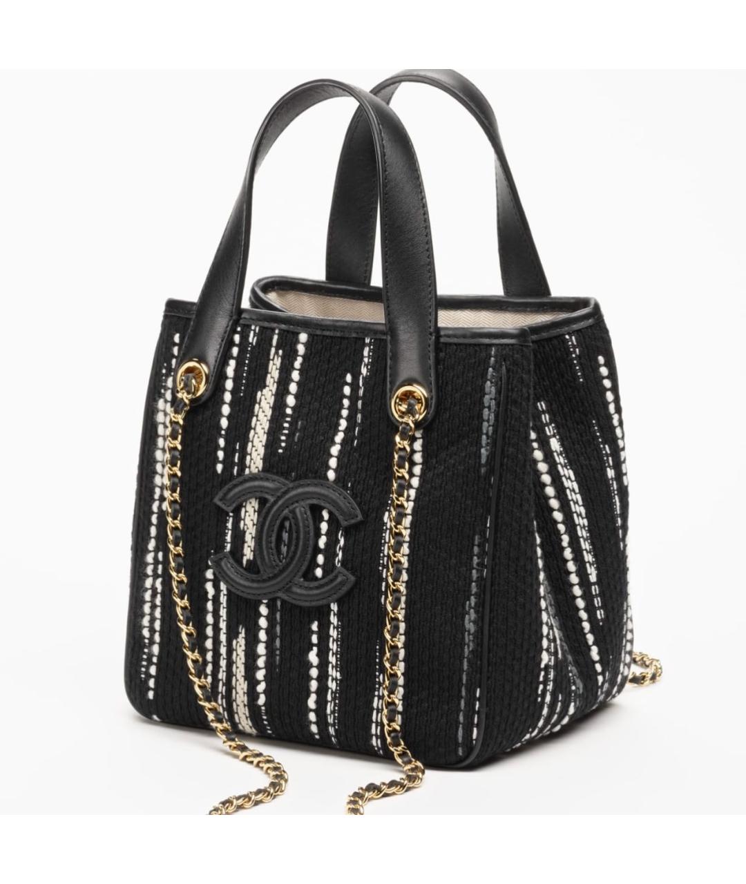 CHANEL Черная сумка тоут из канвы, фото 2