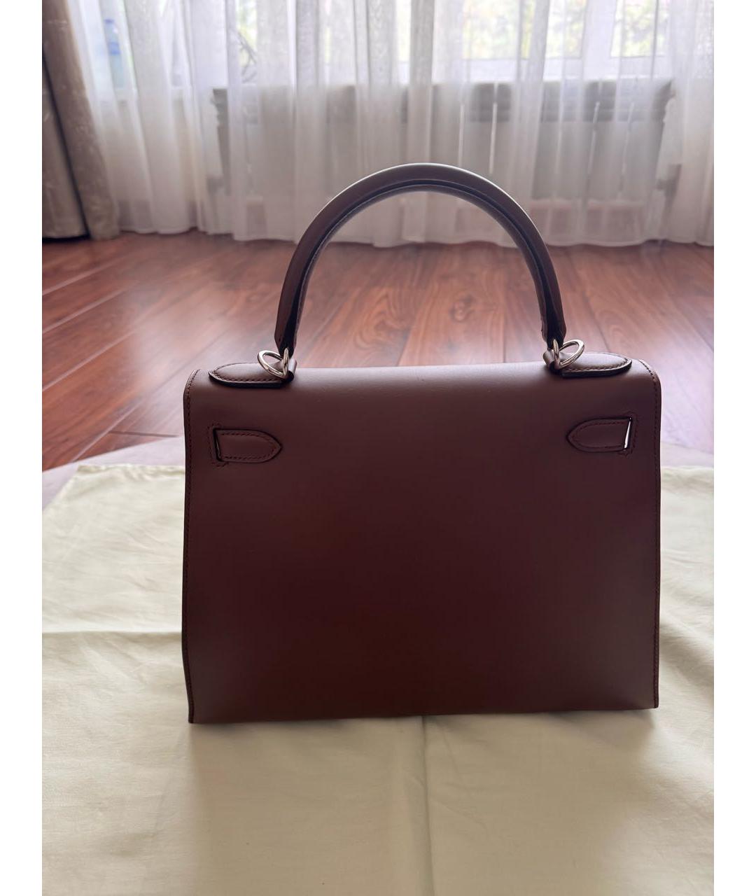HERMES Коричневая кожаная сумка тоут, фото 2