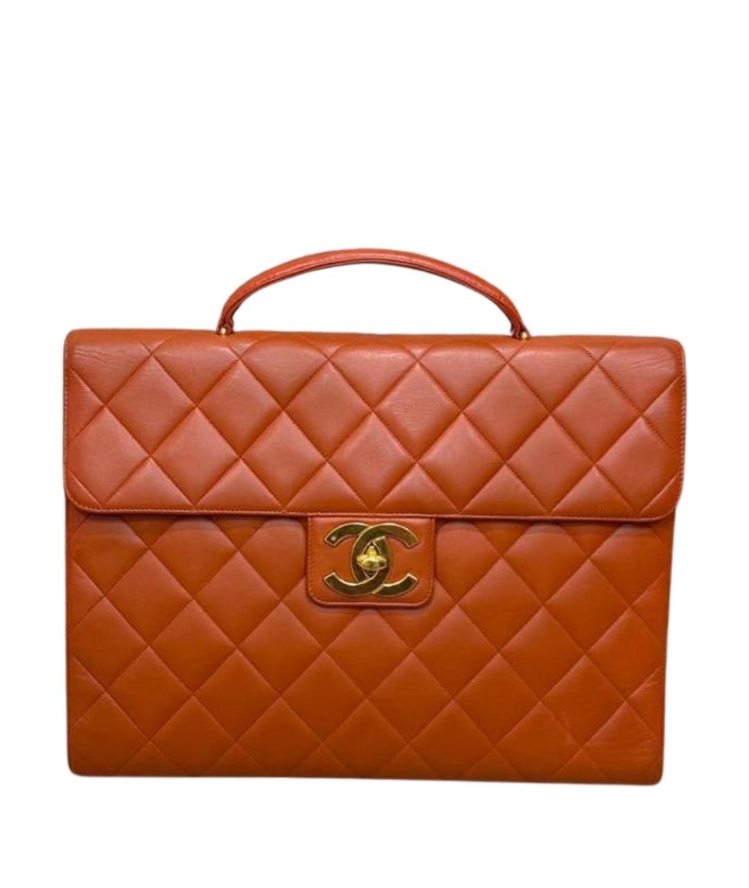 CHANEL Оранжевая кожаная сумка тоут, фото 1