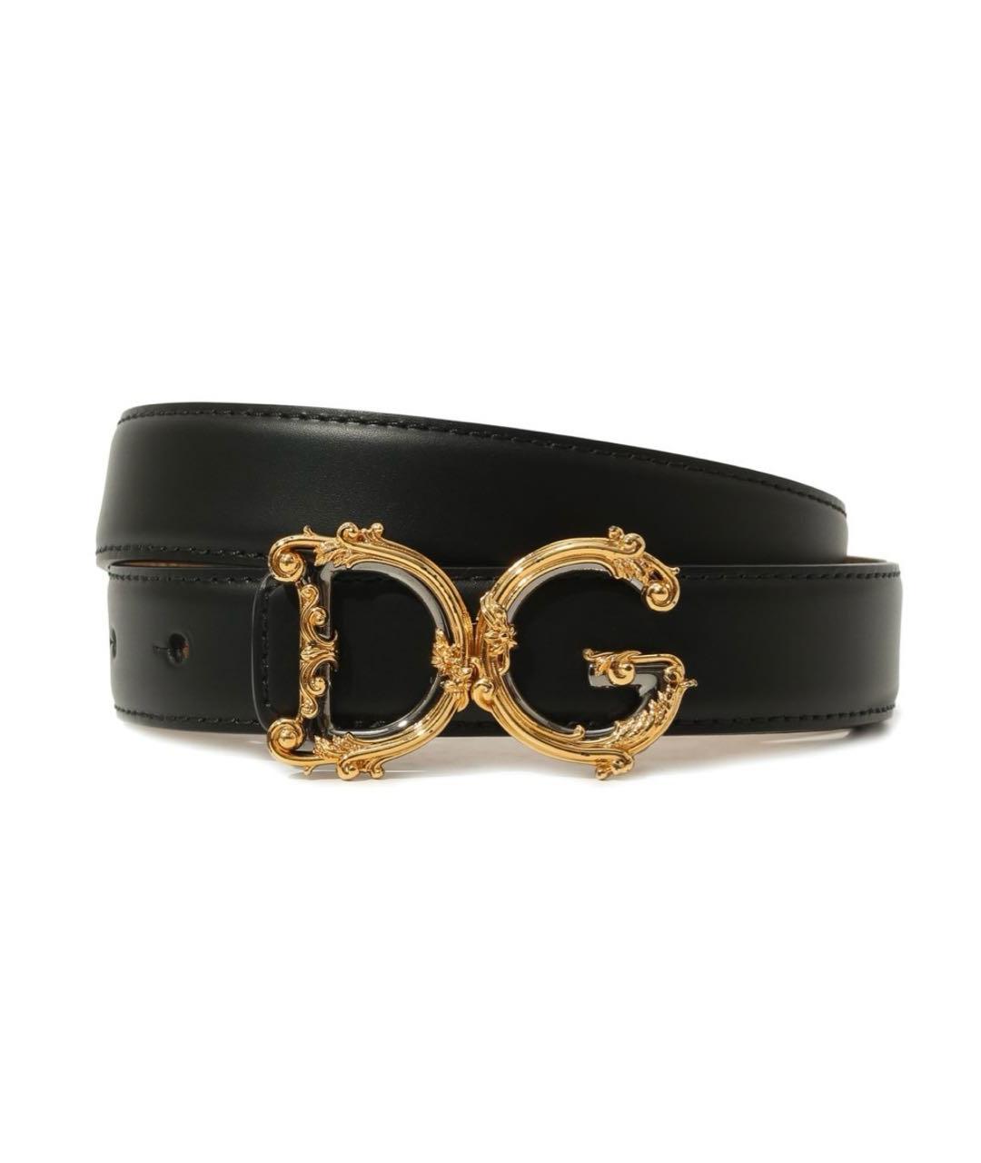 DOLCE&GABBANA Черный кожаный ремень, фото 7