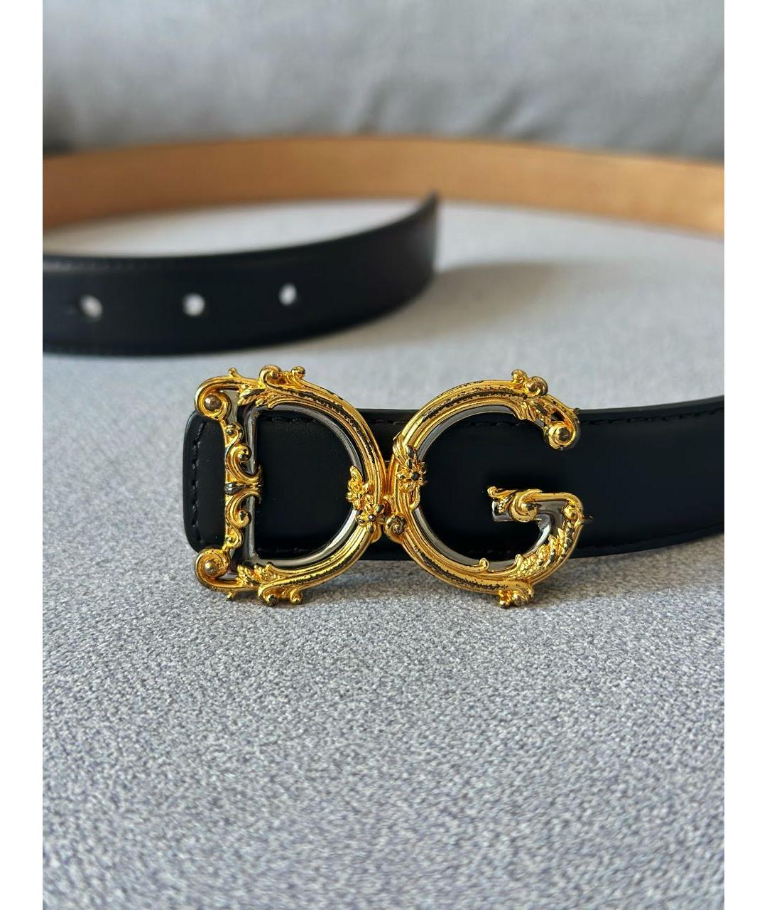 DOLCE&GABBANA Черный кожаный ремень, фото 5