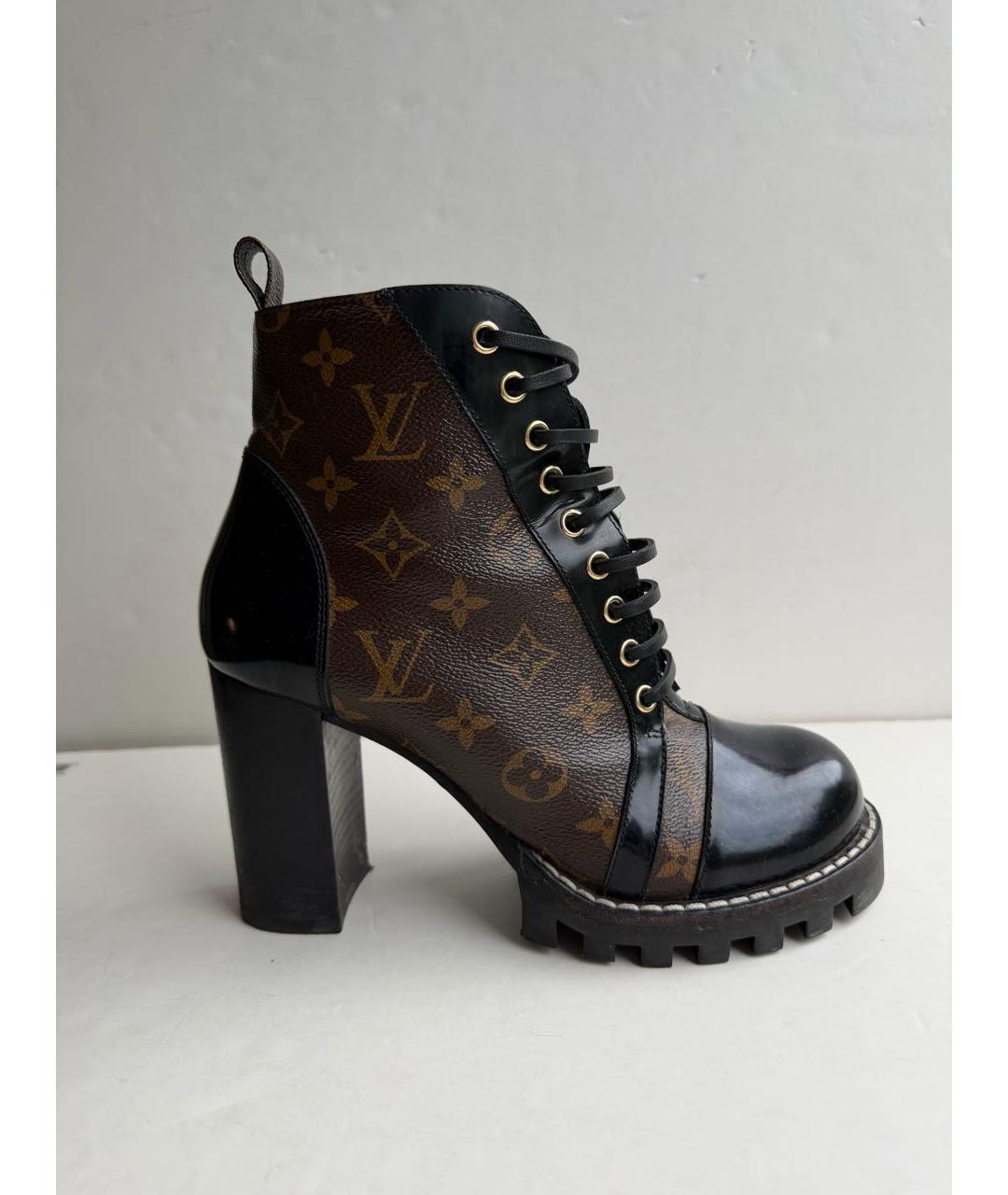 LOUIS VUITTON Коричневые кожаные ботильоны, фото 8