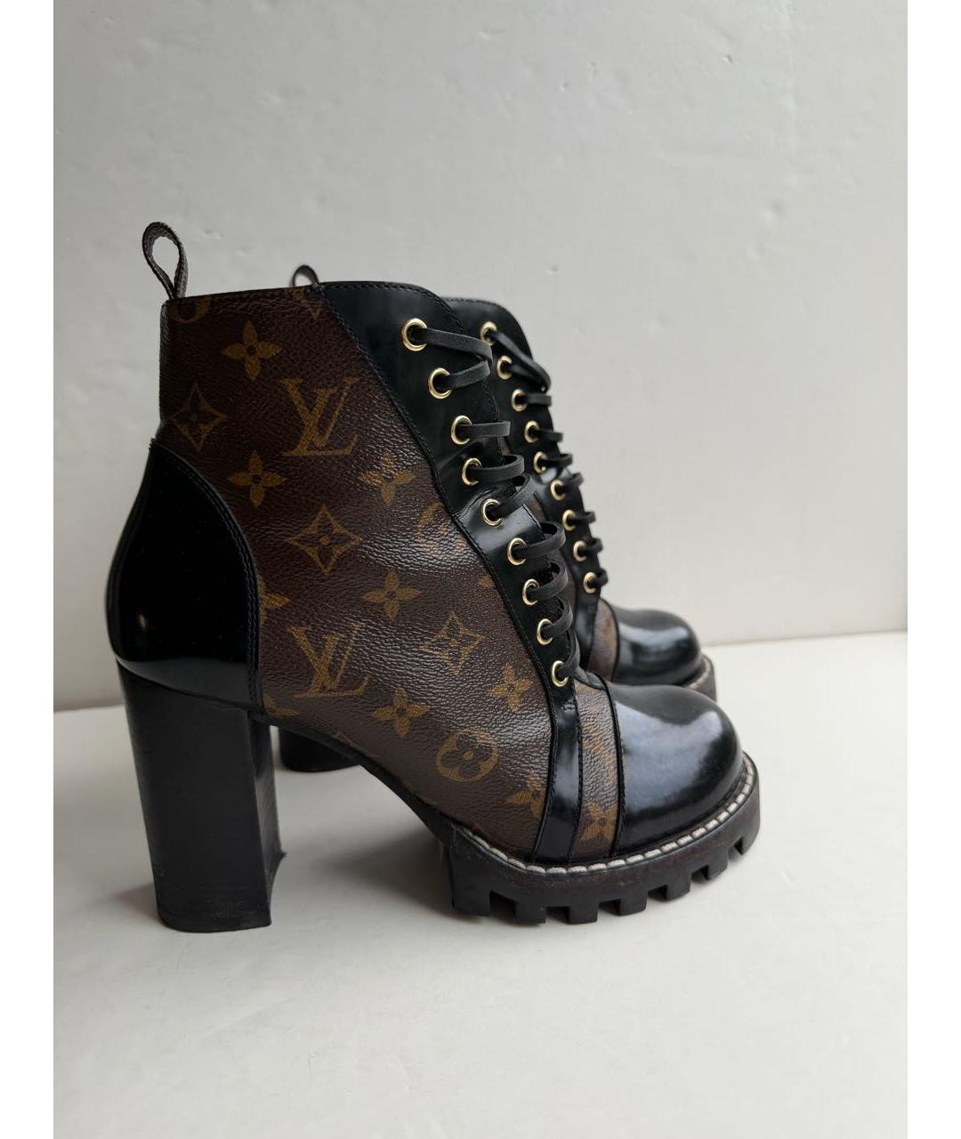 LOUIS VUITTON Коричневые кожаные ботильоны, фото 3