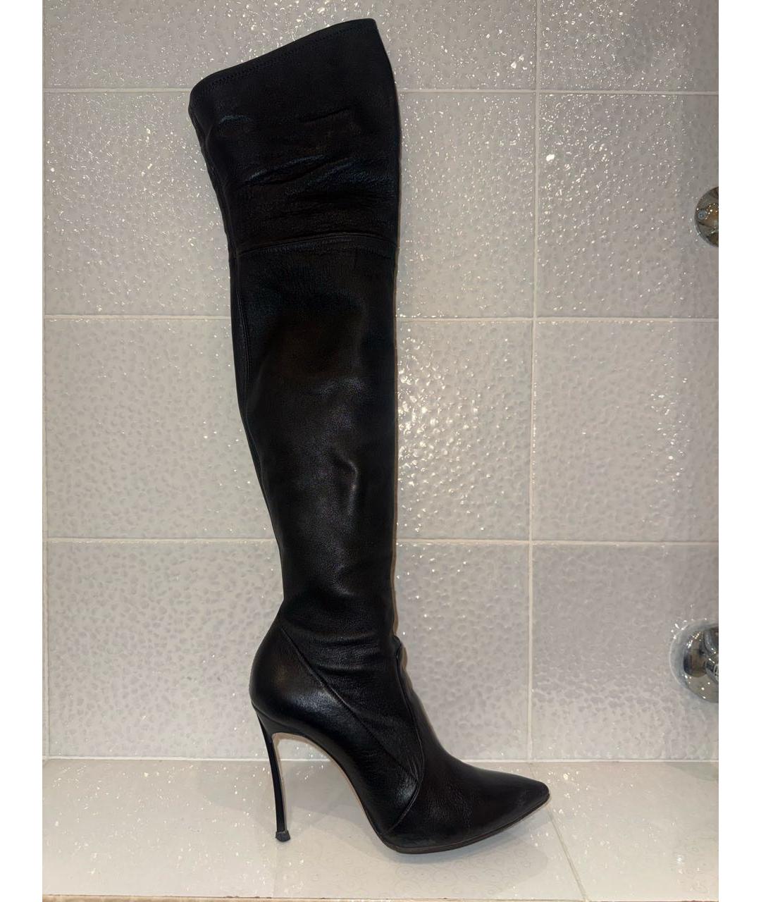 CASADEI Черные кожаные ботфорты, фото 6