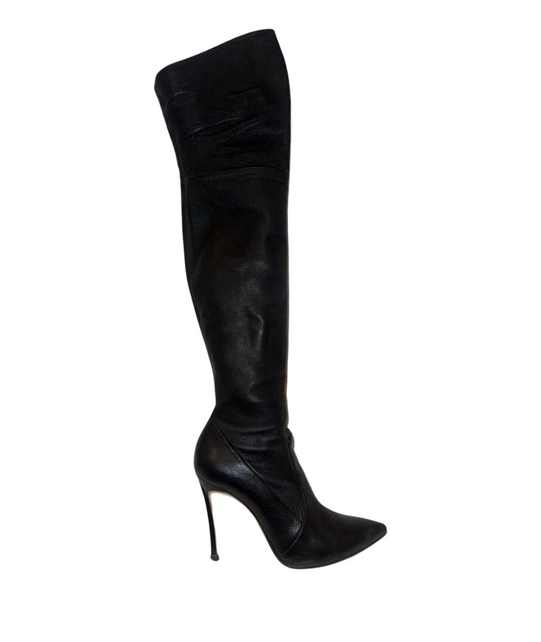 CASADEI Черные кожаные ботфорты, фото 1