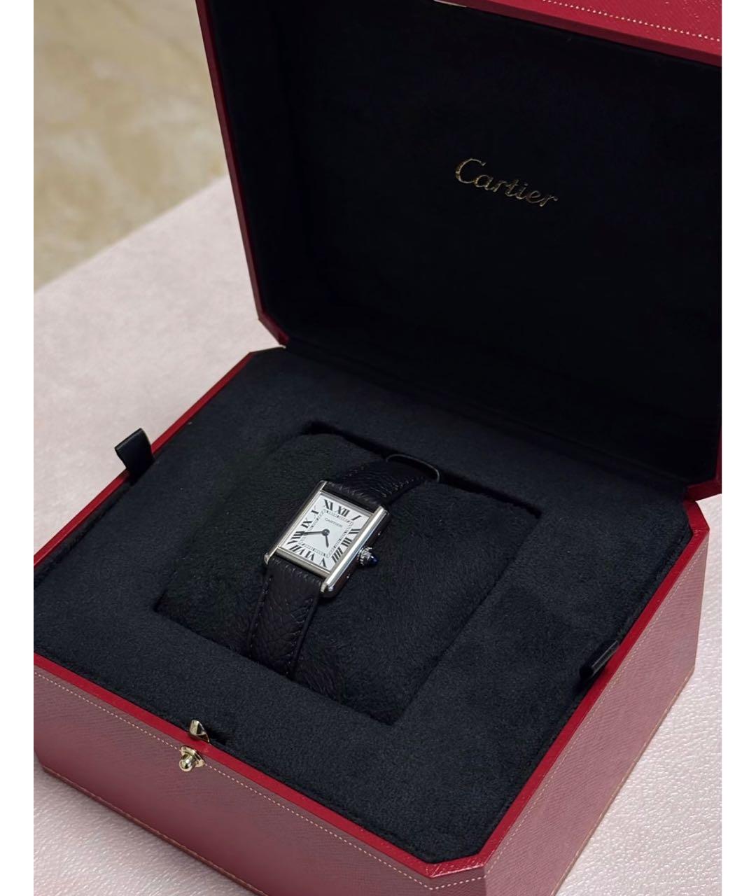 CARTIER Черные часы, фото 6