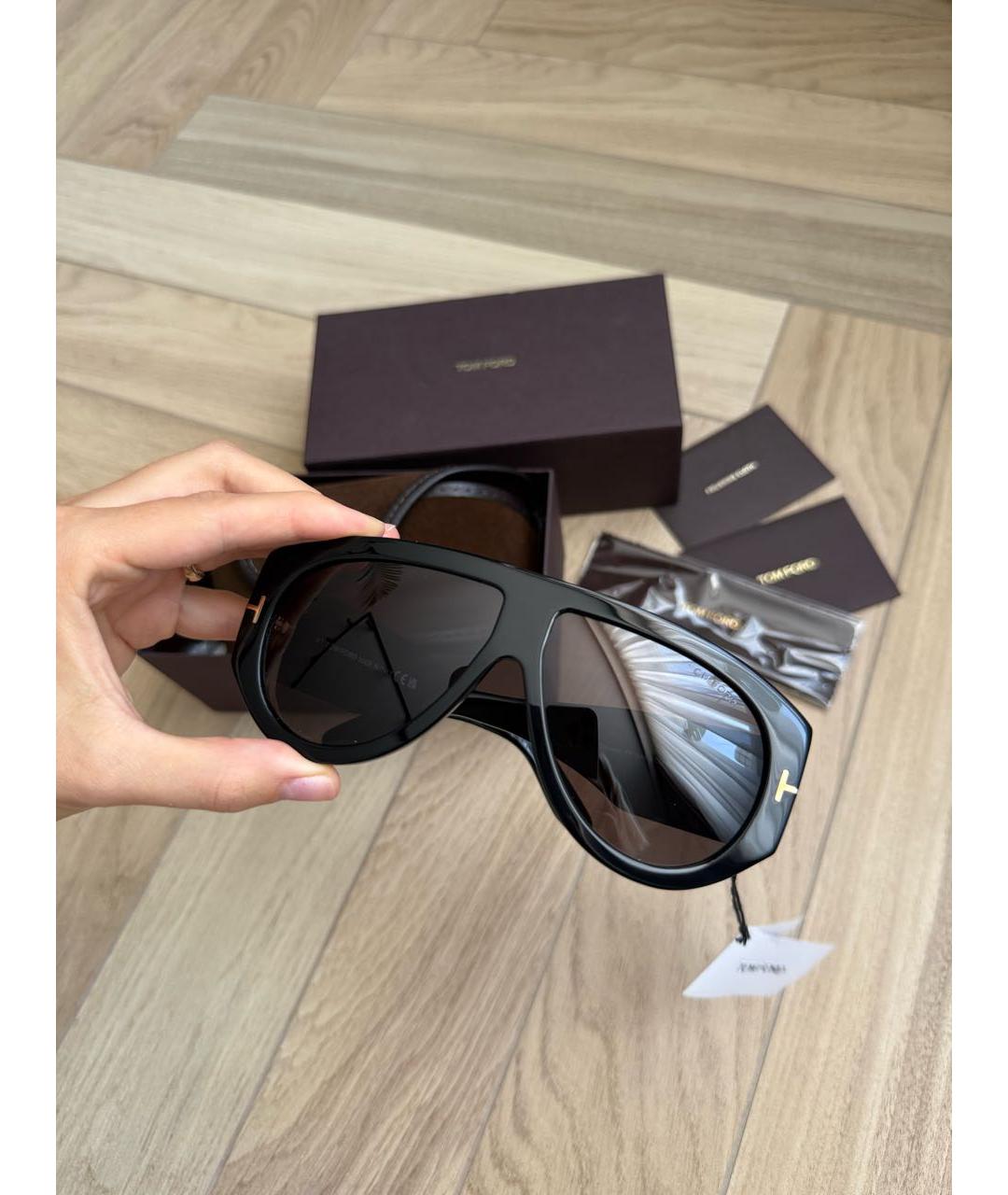 TOM FORD Черные металлические солнцезащитные очки, фото 6