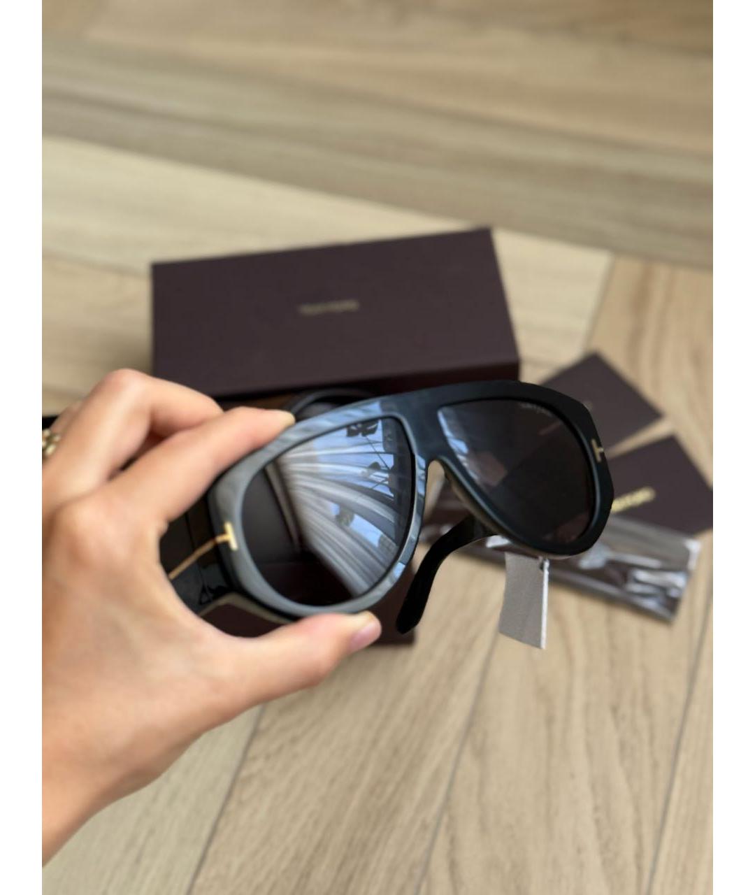 TOM FORD Черные металлические солнцезащитные очки, фото 4