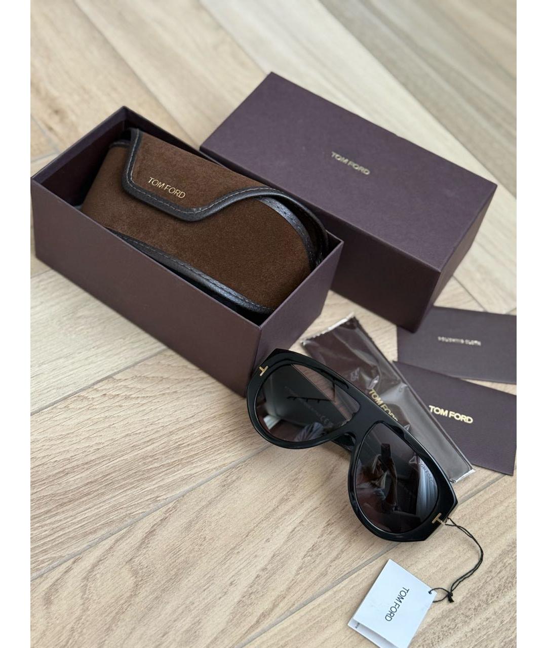 TOM FORD Черные металлические солнцезащитные очки, фото 3