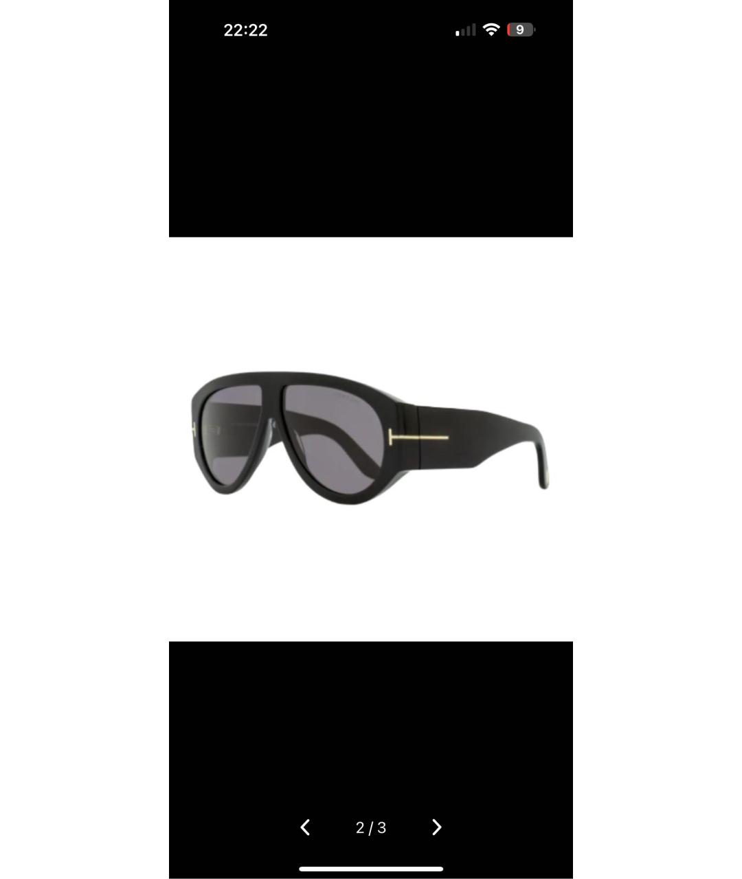 TOM FORD Черные металлические солнцезащитные очки, фото 9