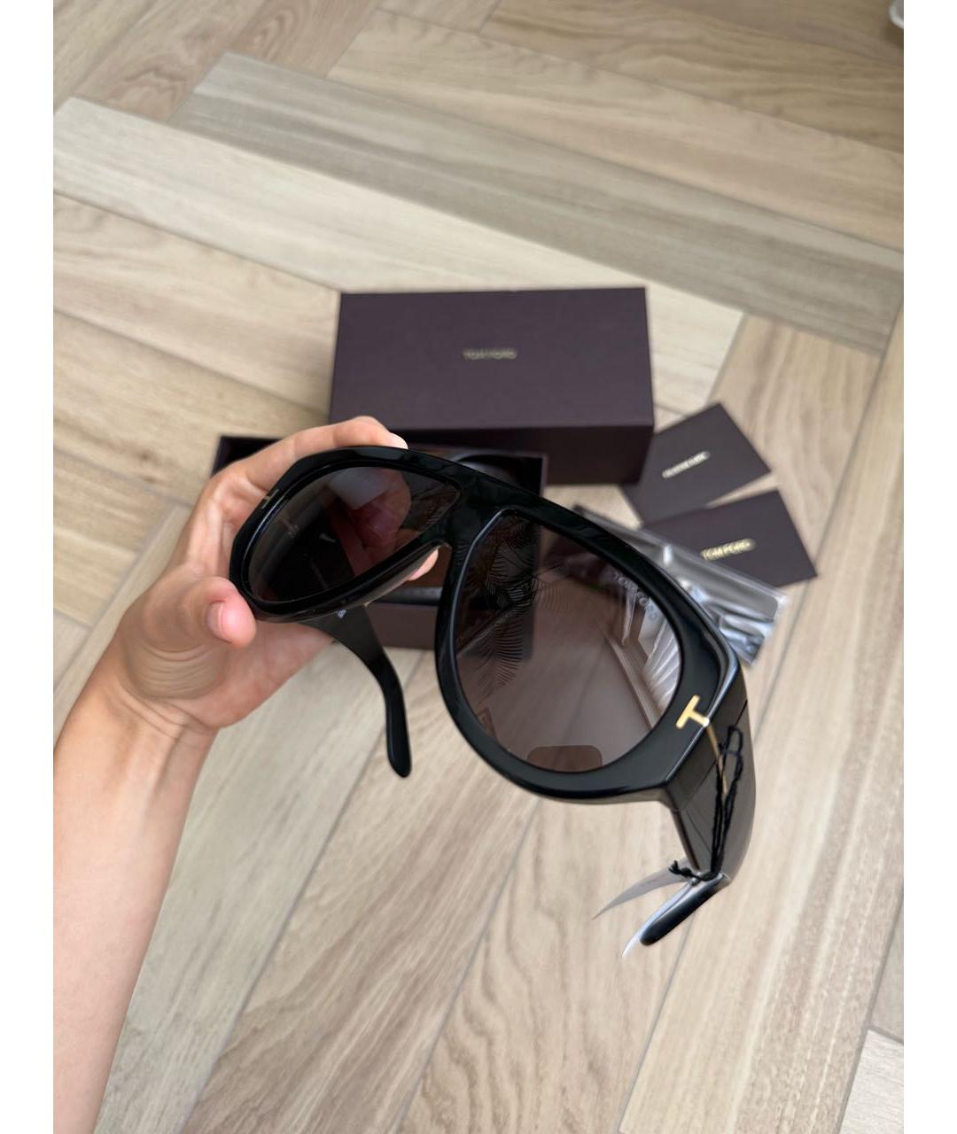 TOM FORD Черные металлические солнцезащитные очки, фото 8