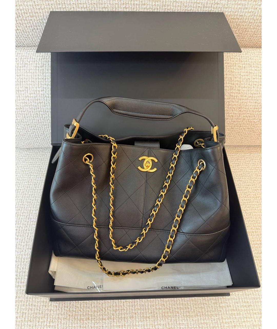 CHANEL Черная кожаная сумка через плечо, фото 4