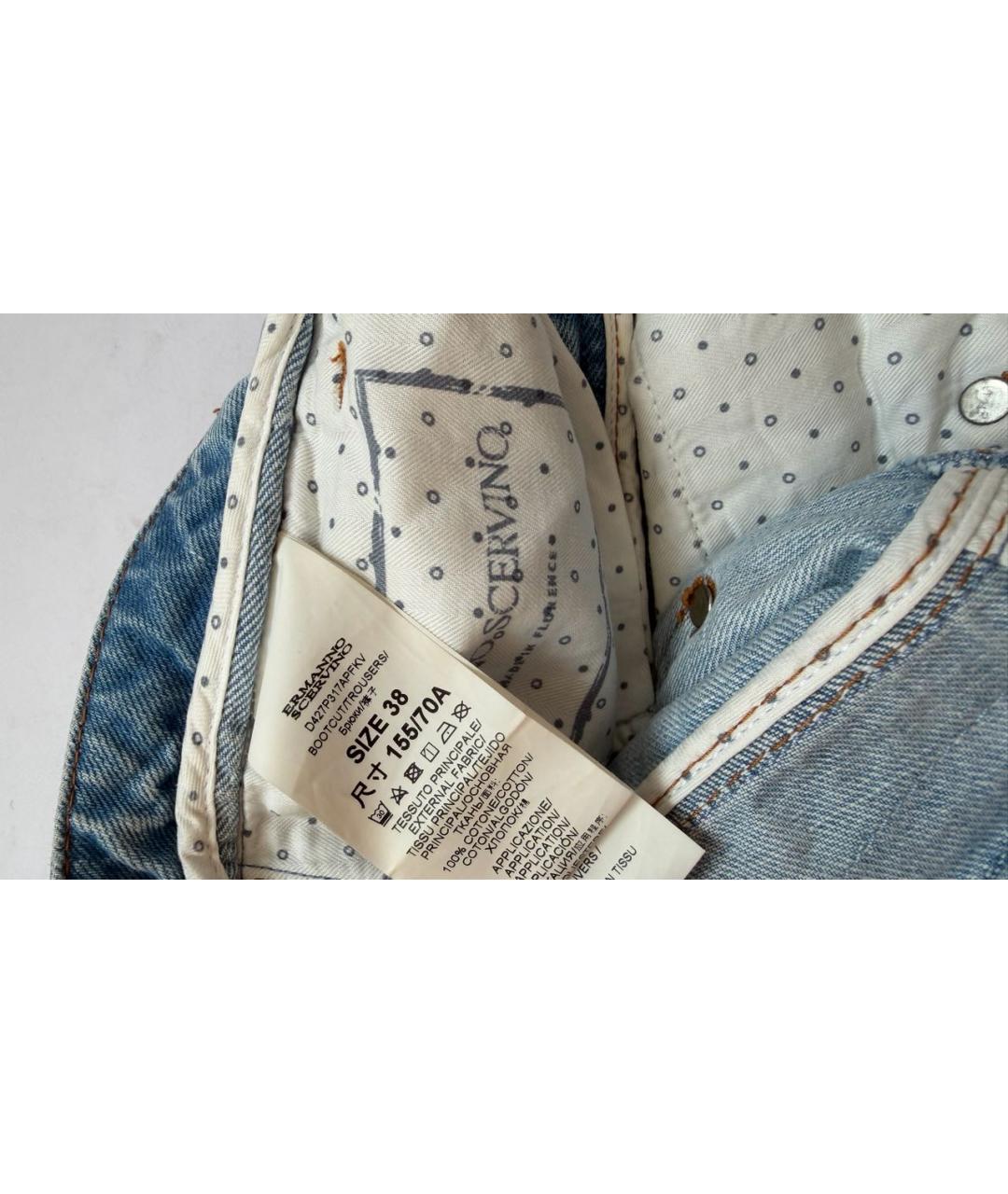 ERMANNO SCERVINO Голубые хлопковые джинсы клеш, фото 5