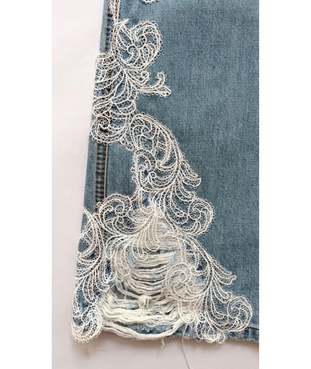 ERMANNO SCERVINO Голубые хлопковые джинсы клеш, фото 3