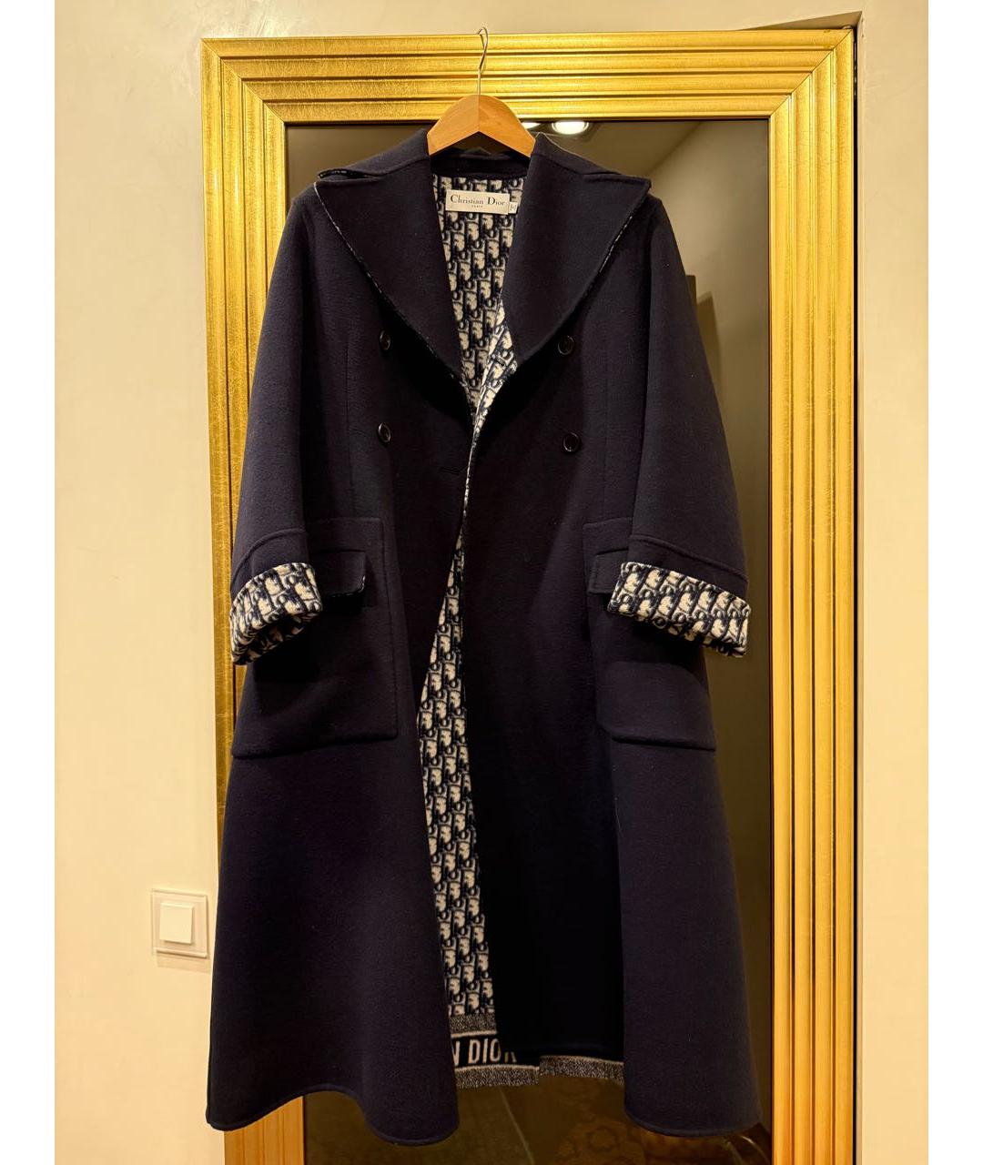 CHRISTIAN DIOR Темно-синее шерстяное пальто, фото 6