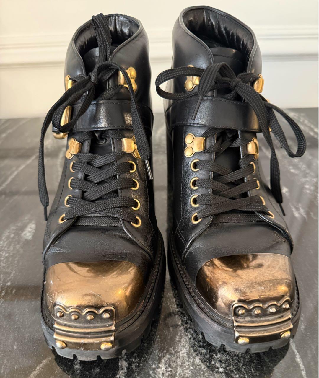 MIU MIU Черные кожаные ботинки, фото 2