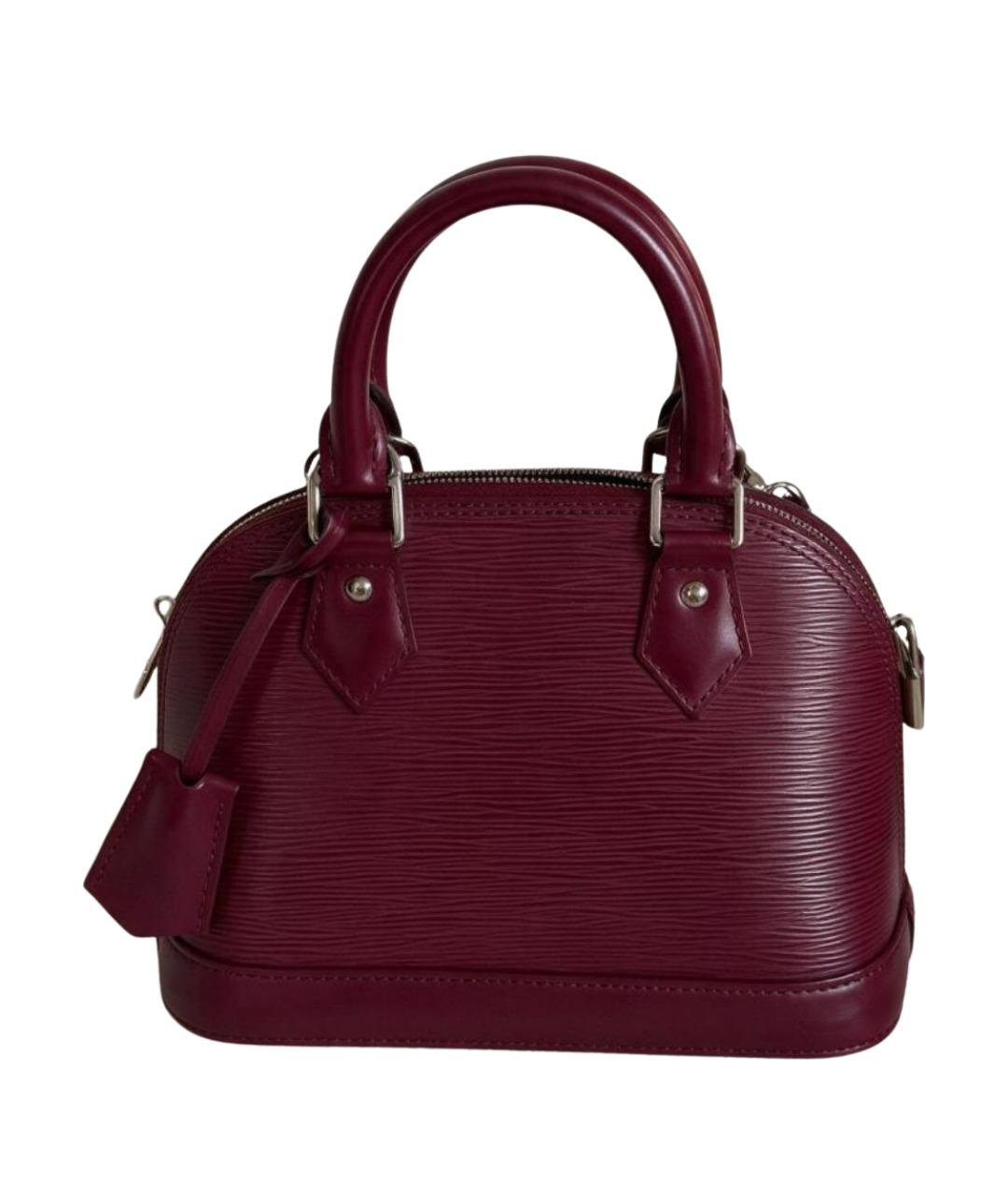 LOUIS VUITTON Бордовая кожаная сумка с короткими ручками, фото 1