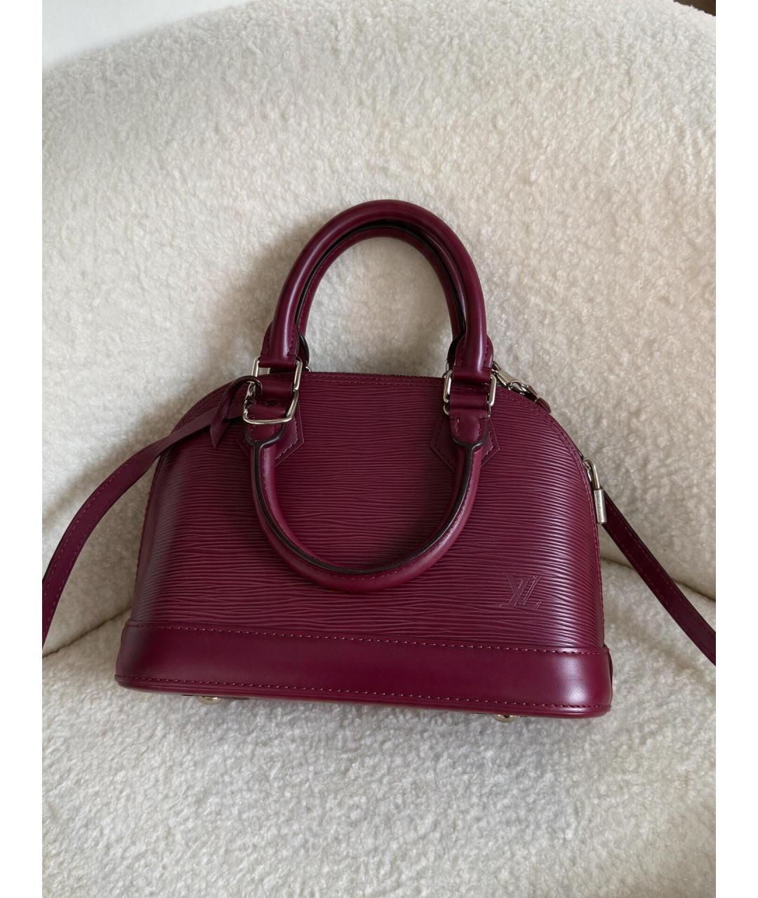 LOUIS VUITTON Бордовая кожаная сумка с короткими ручками, фото 2