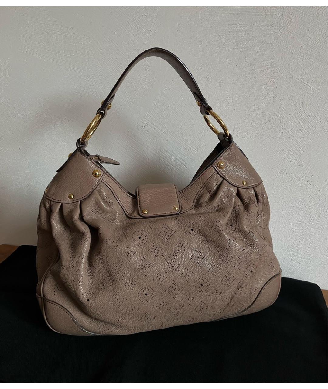 LOUIS VUITTON Бежевая кожаная сумка тоут, фото 3