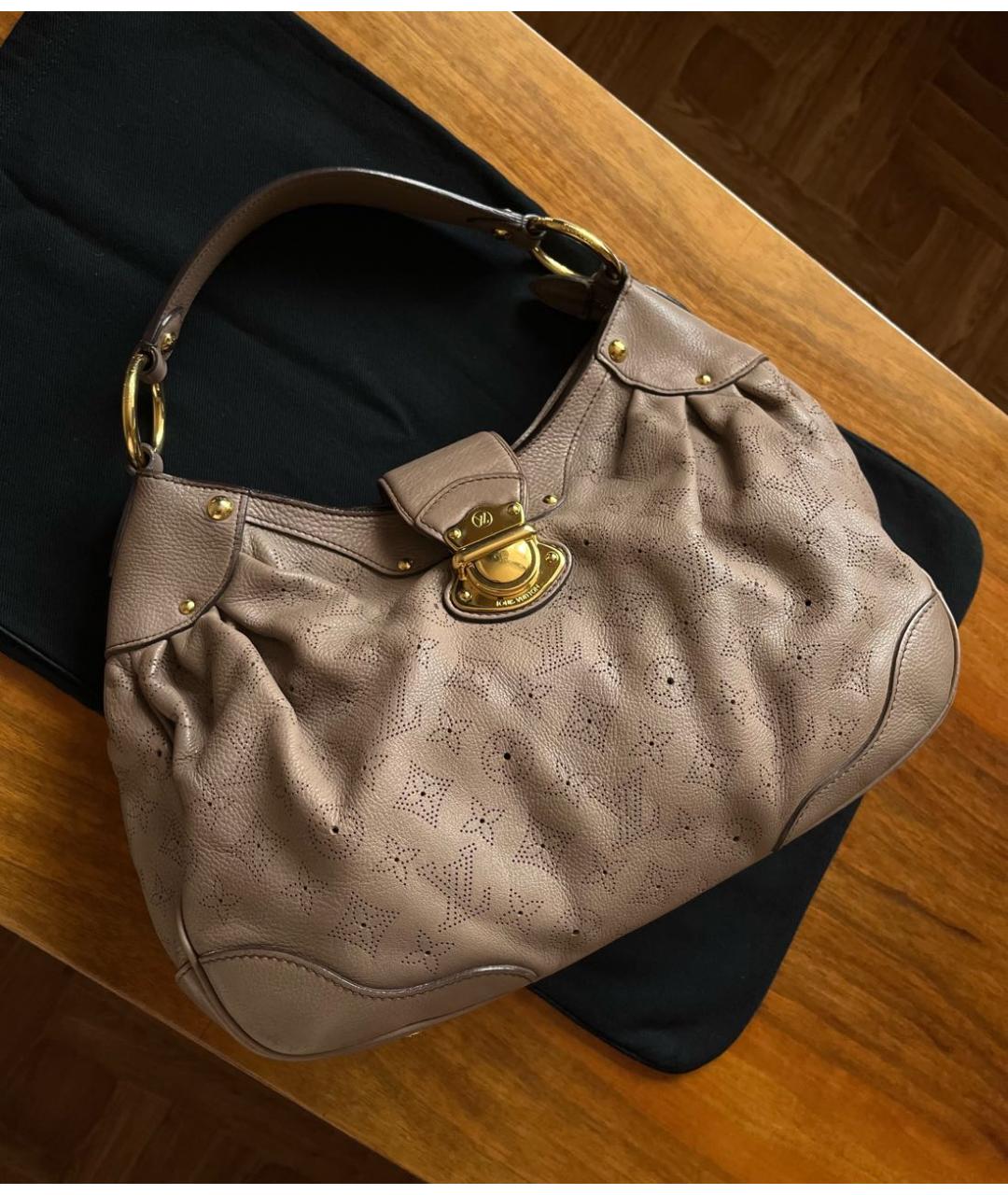 LOUIS VUITTON Бежевая кожаная сумка тоут, фото 5