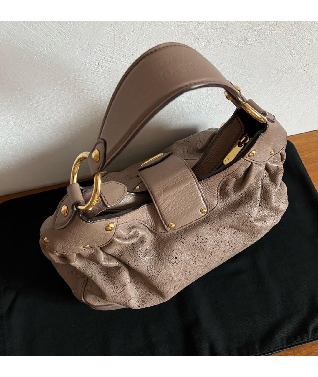LOUIS VUITTON Бежевая кожаная сумка тоут, фото 4